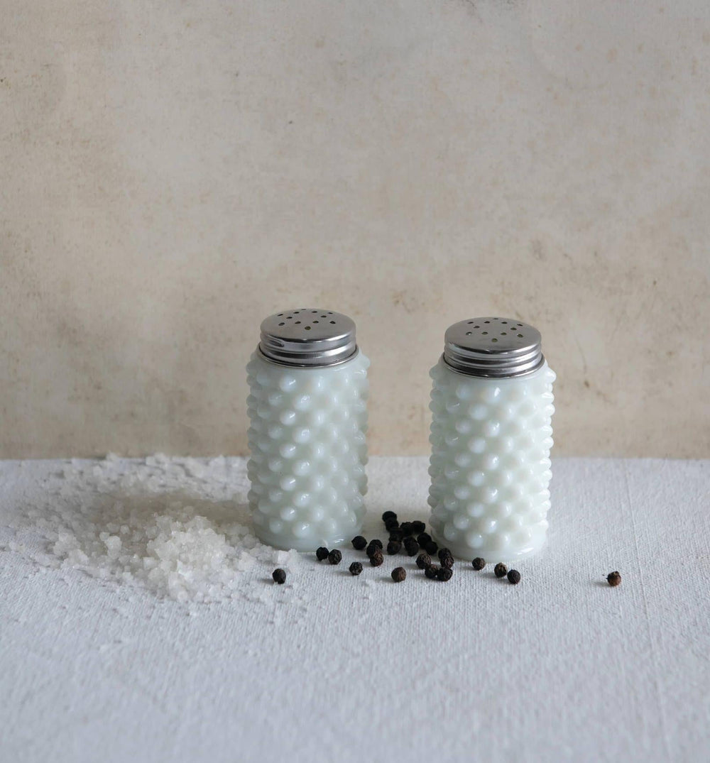 Elegant Milk Glass Salt and Pepper Shakers | Vintage Charm for Your Table